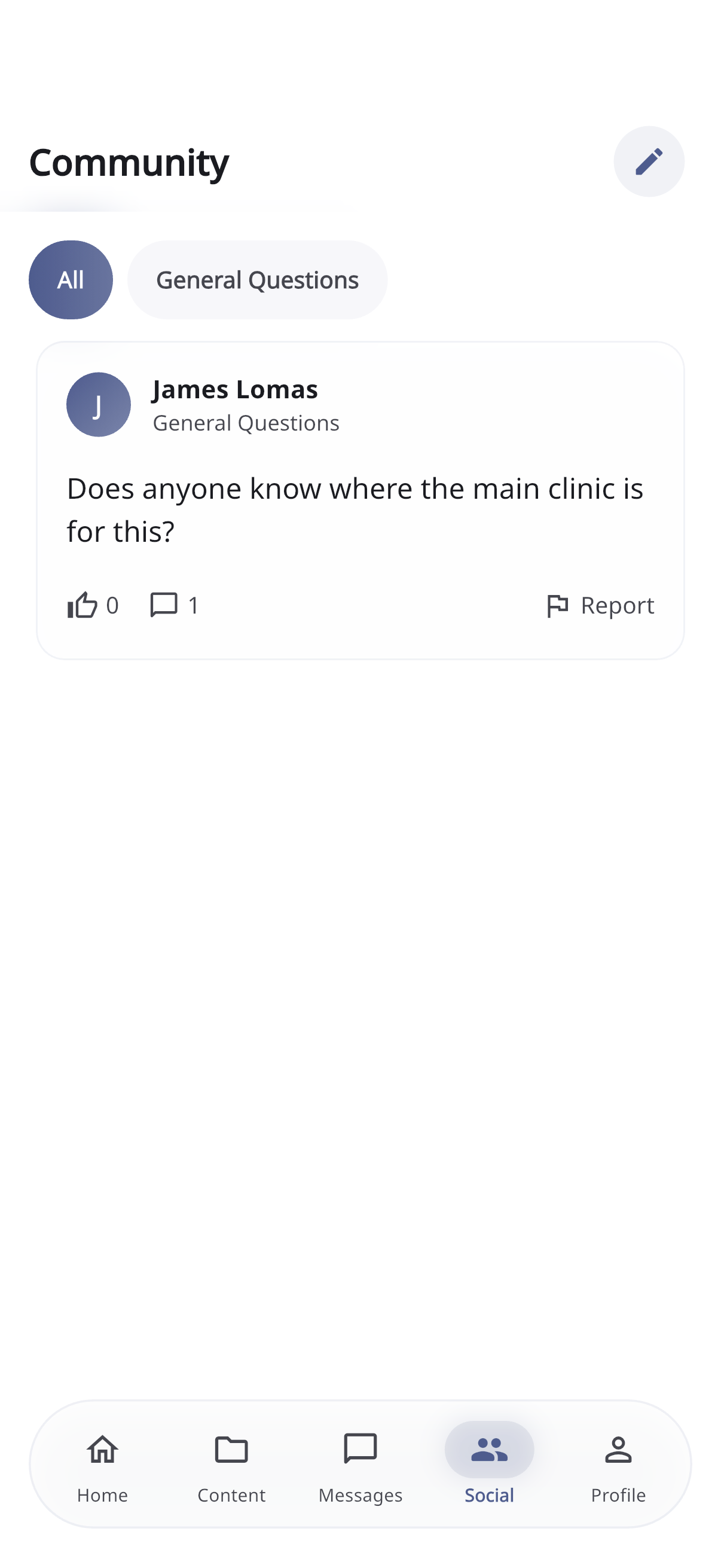 Screenshot: Community feed