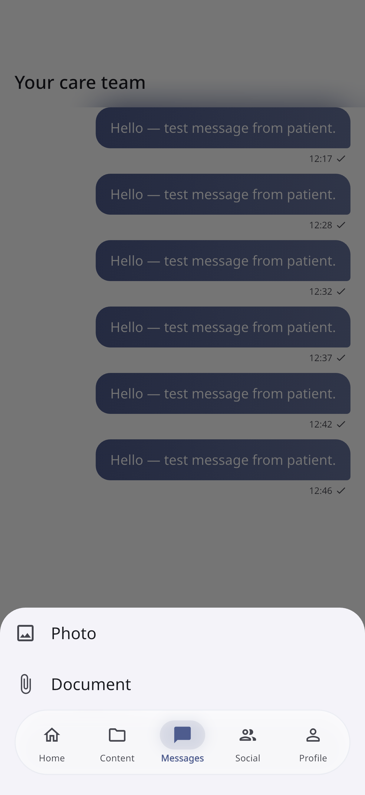 Screenshot: Attaching to a message
